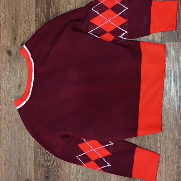 New! Cece Argyle Cardigan Size Medium - Picture 7 of 7